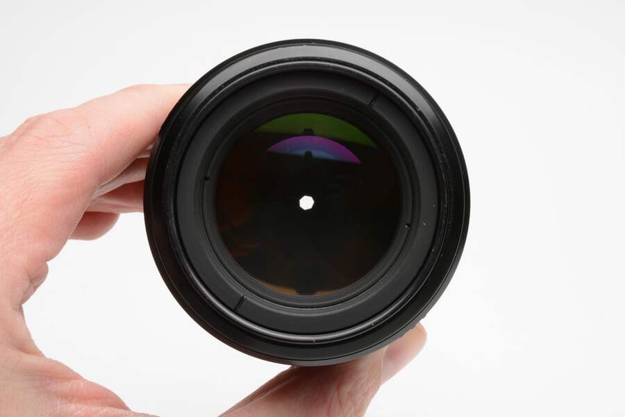 Nikon MF Micro-Nikkor 105mm f2.8 lens w/HS-14 lens hood and caps