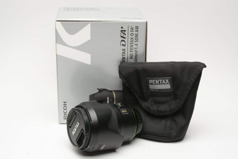 Pentax HD Pentax-D FA 50mmF1.4 SDM AW Prime lens, hood, B+W UV