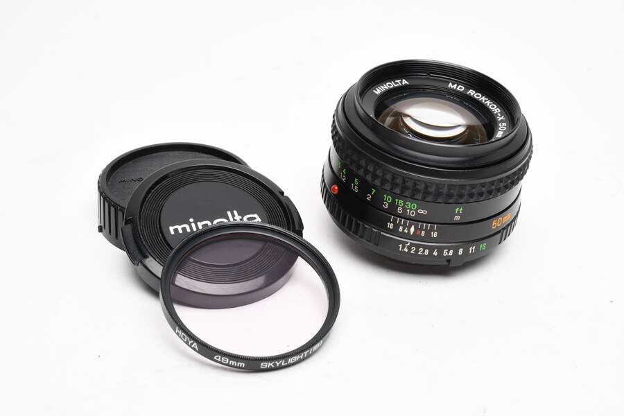 Minolta MD Rokkor-X 50mm f1.4 MD mount lens, w/Caps, Sky, Nice! | eBay