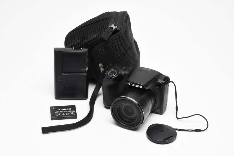 Canon PowerShot black SX410 IS digital Point&Shoot w/2batts + Case