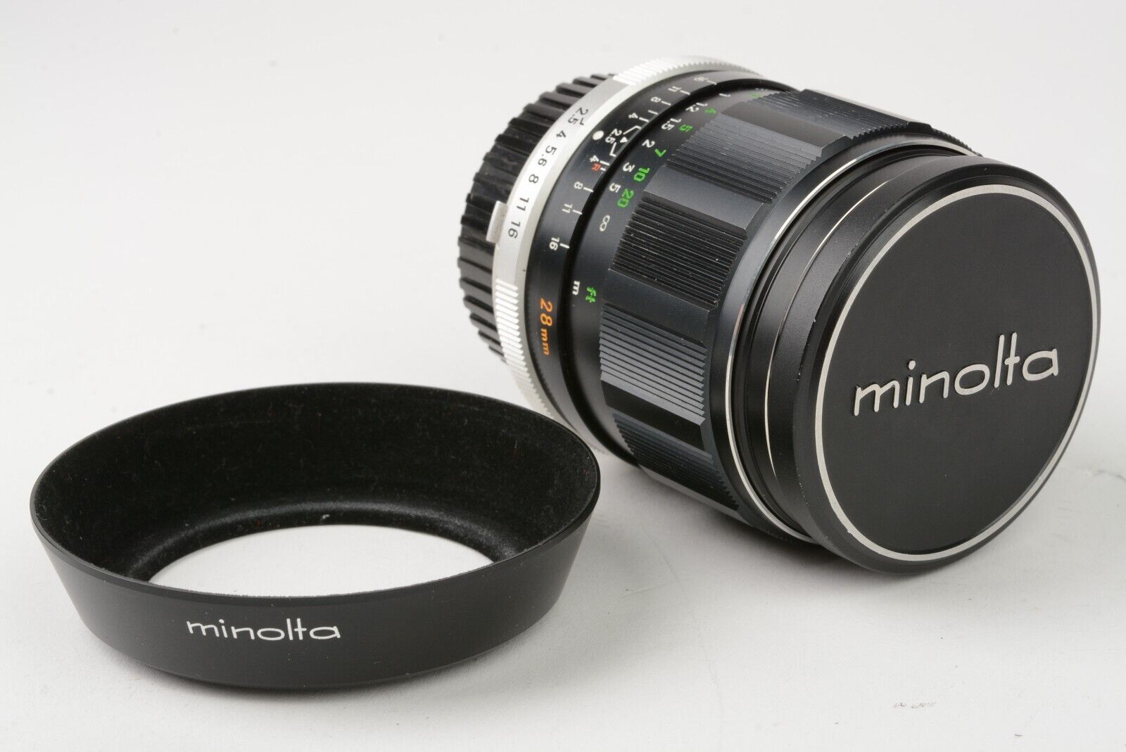 Minolta MC W.Rokkor-X SI 28mm F2.5 Lens for MD Mount, Caps, Hood
