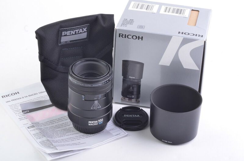 Pentax Ricoh D FA 100mm F2.8 WR macro lens, hood, case, USA Pentax Ricoh D FA 100mm F2.8 WR macro lens, hood, case, USA