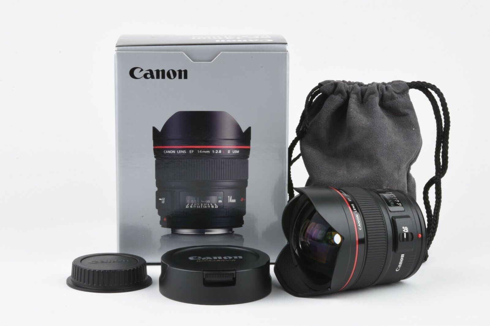 Canon EF 14mm f2.8L II USM Wide Angle Lens, Boxed, Pouch, Caps