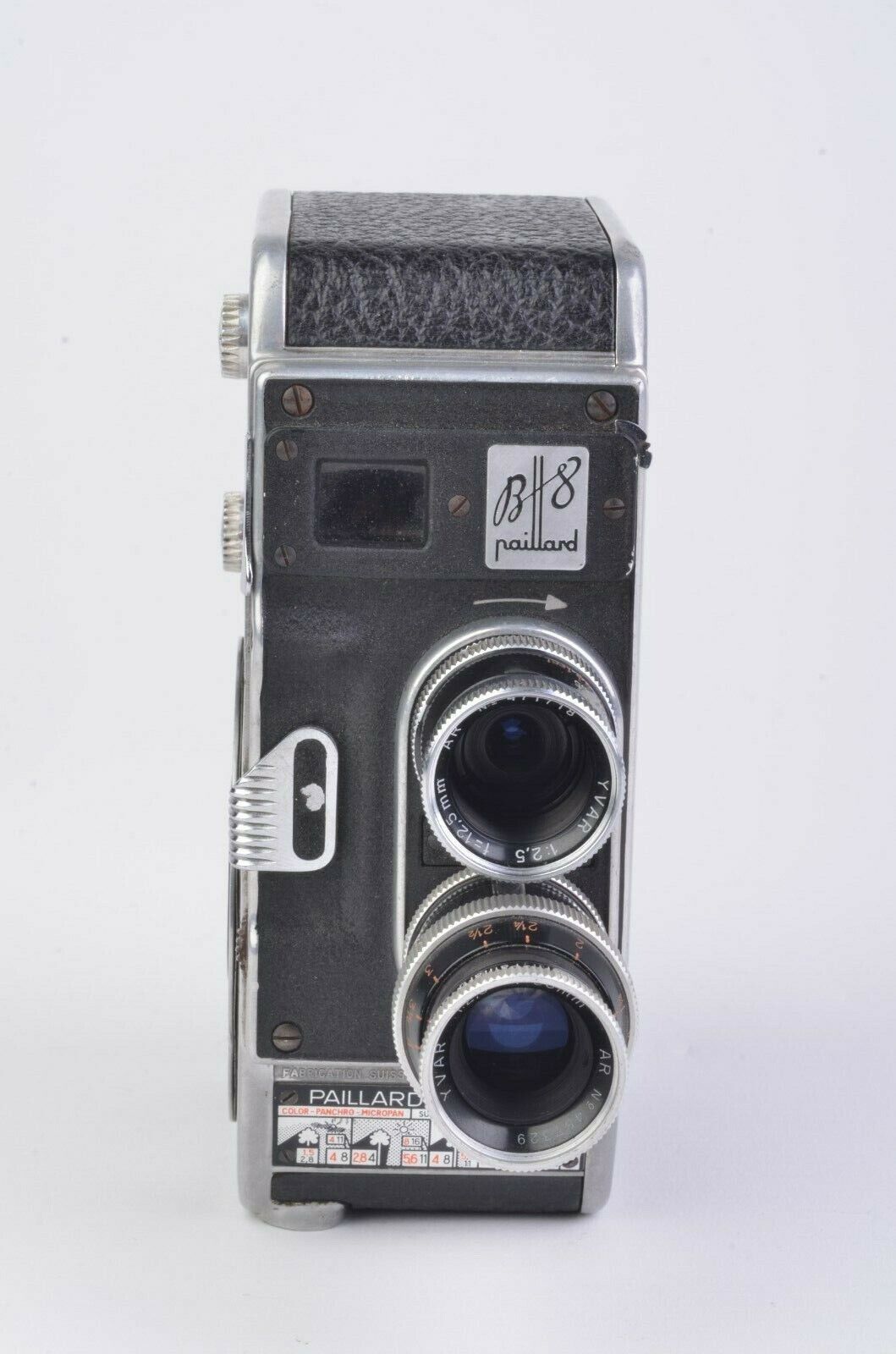 Bolex Paillard B8 8mm Movie Camera w/ Kern 36mm & 12.5mm Lenses