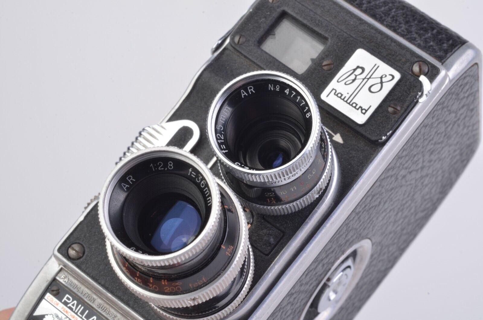 Bolex Paillard B8 8mm Movie Camera w/ Kern 36mm & 12.5mm Lenses
