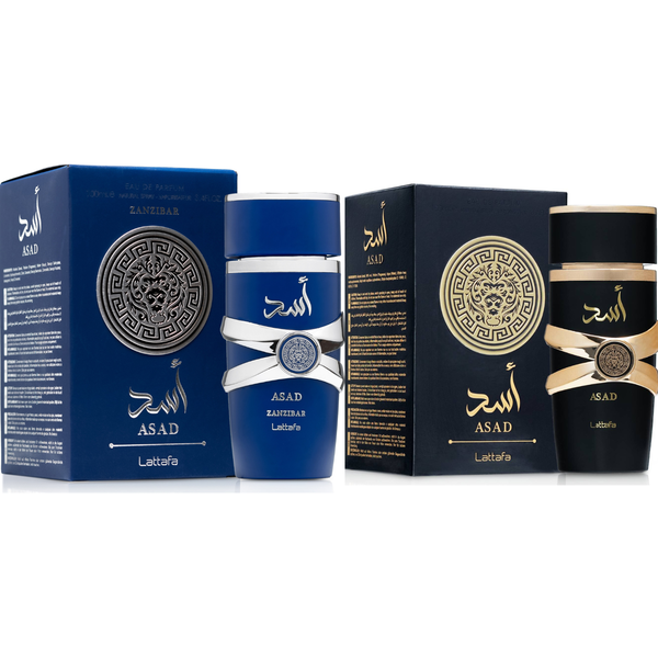 Lattafa Asad Men's Perfume Combo Asad Black & Asad Zanzibar