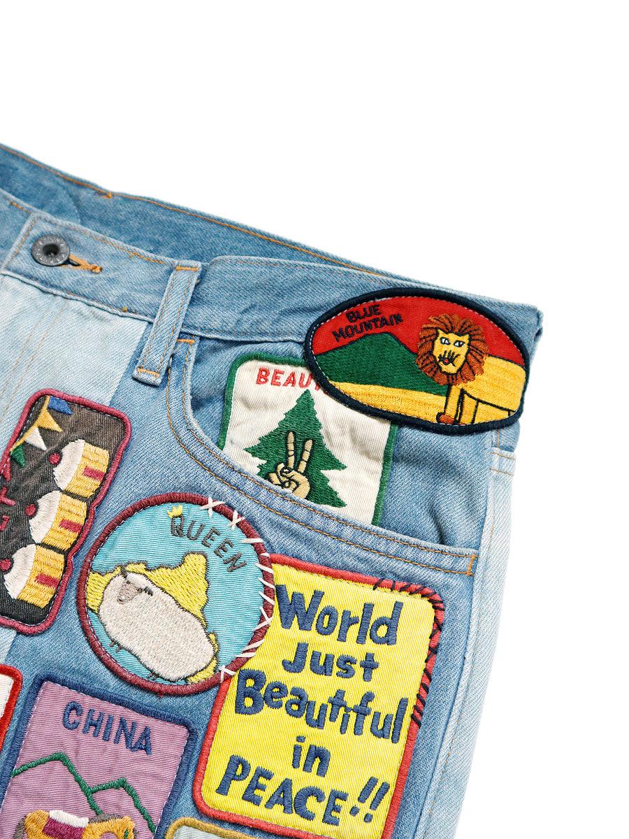 Kapital 12.5oz Denim 5P Rat Flare Pants (BEAUTIFUL WORLD INSANE