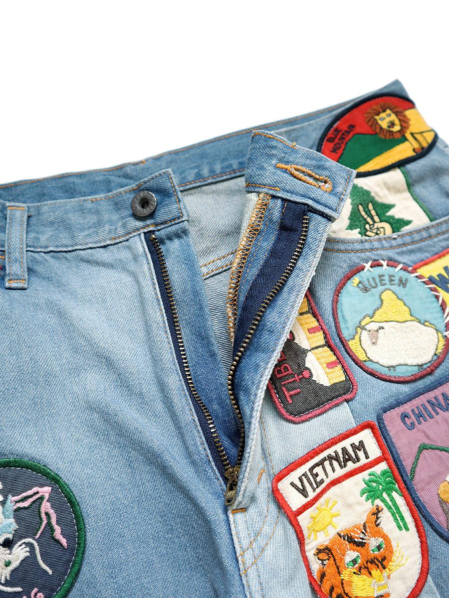 Kapital 12.5oz Denim 5P Rat Flare Pants (BEAUTIFUL WORLD INSANE