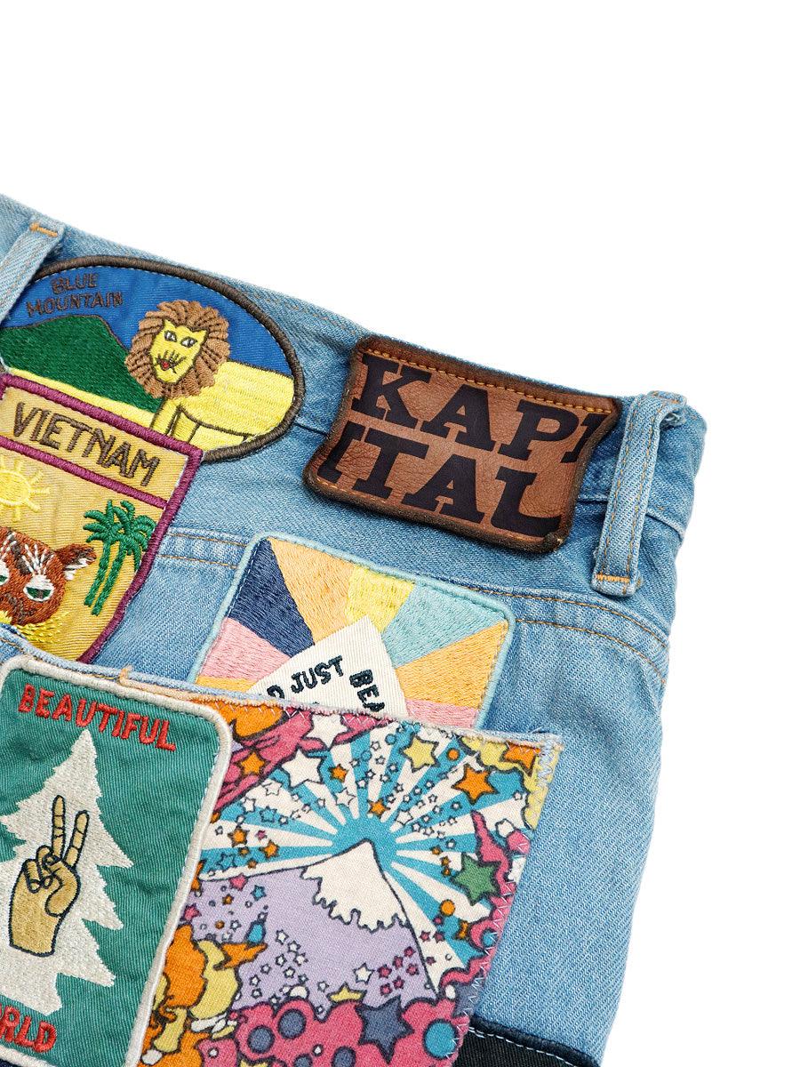 Kapital 12.5oz Denim 5P Rat Flare Pants (BEAUTIFUL WORLD INSANE