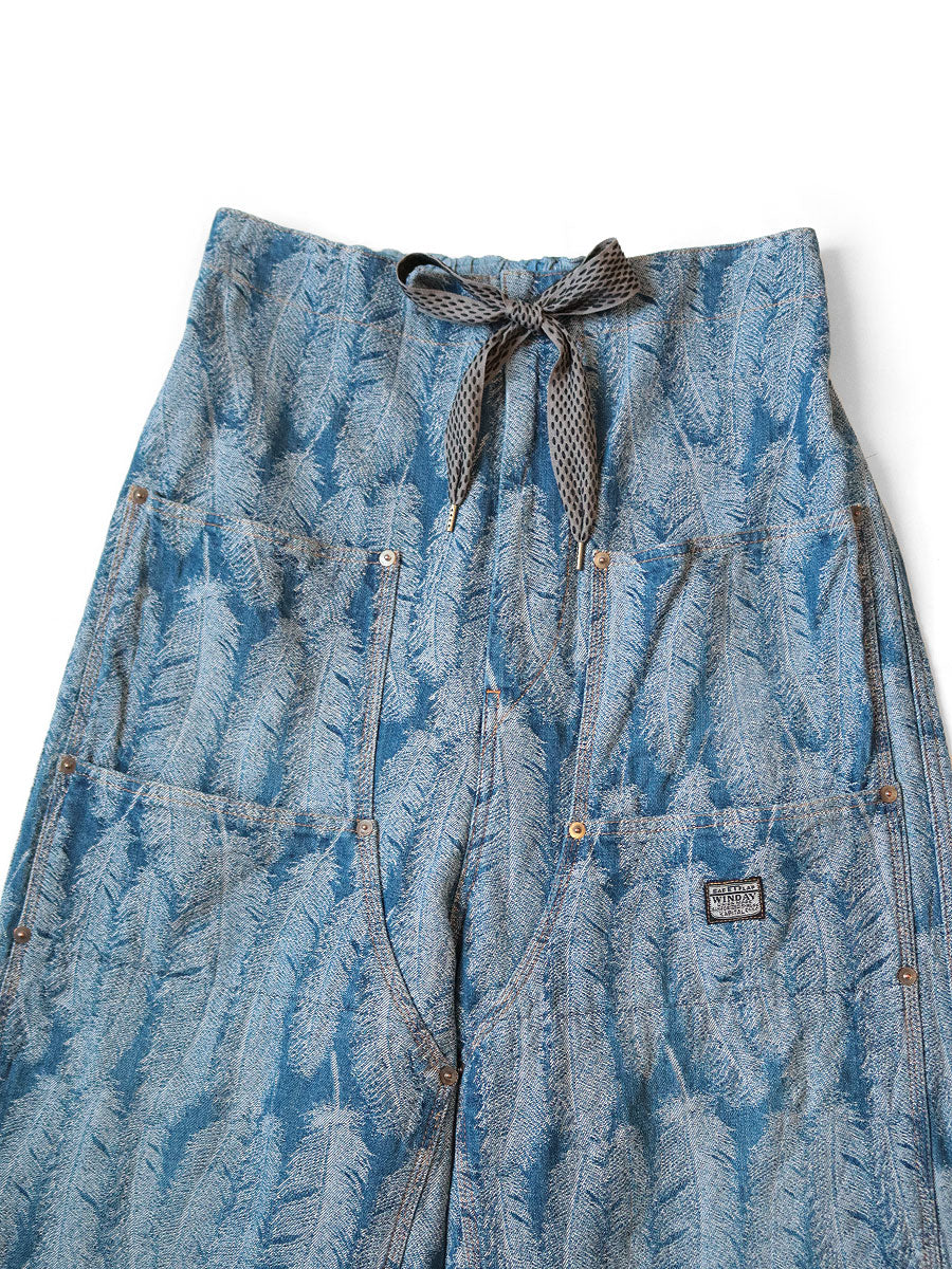 Kapital 12oz Magpie Denim W Knee Easy Baggy feather Pants