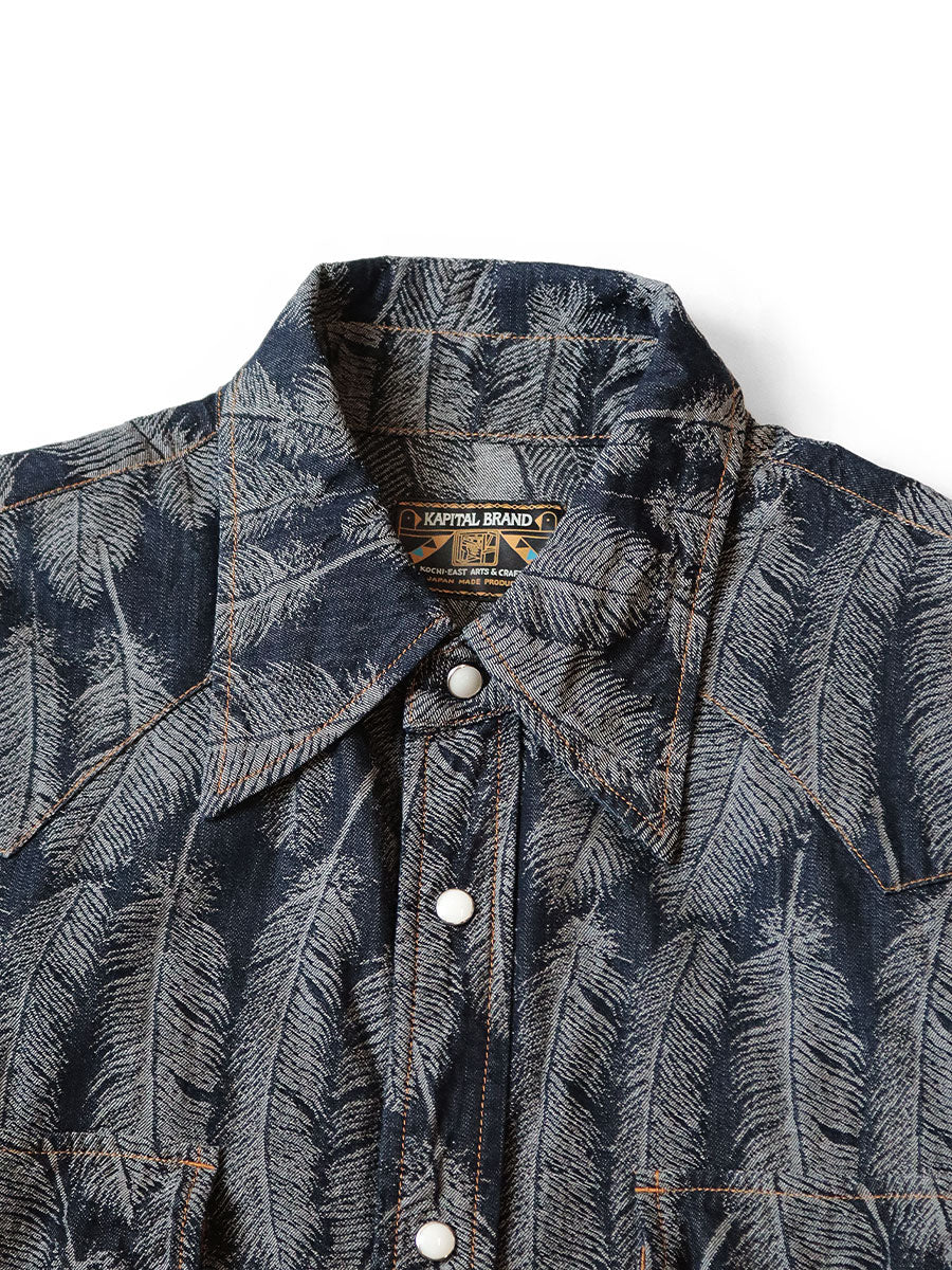 KAPITAL 5oz マグパイ デニムハスキーウエスタンシャツ サイズ4 KAPITAL 5oz MAGPIE Denim HUSKY Western Shirt Light | HAVEN