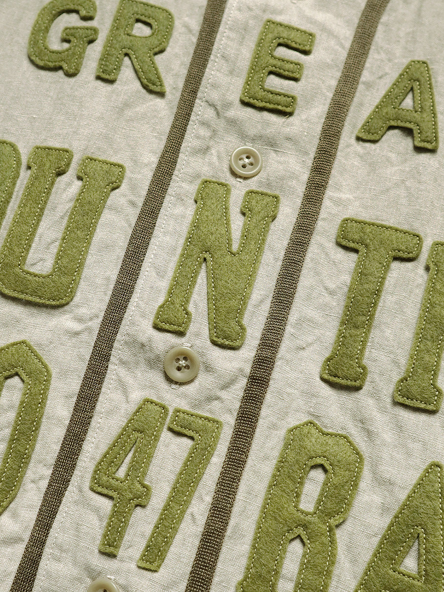 Kapital French Linen GREAT KOUNTRY Baseball Shirt | eBay