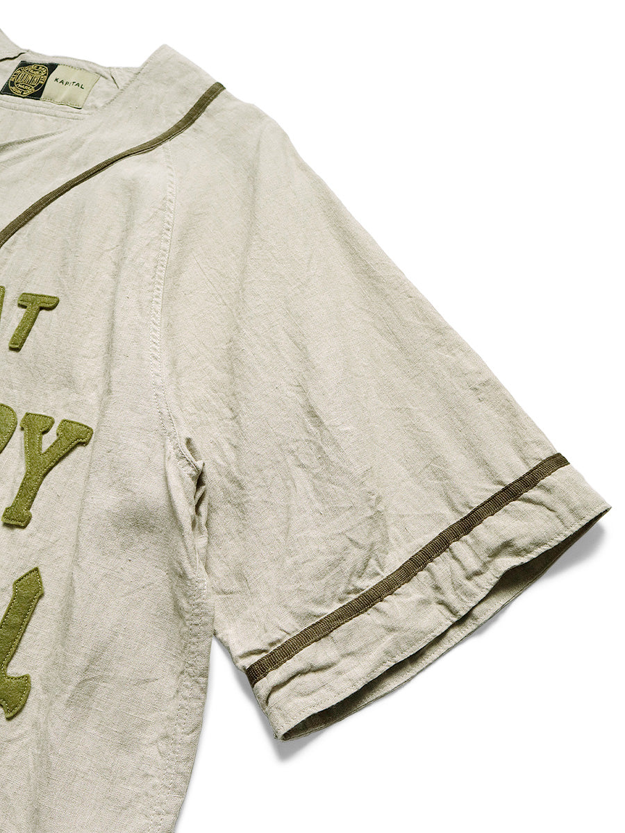 Kapital French Linen GREAT KOUNTRY Baseball Shirt | eBay