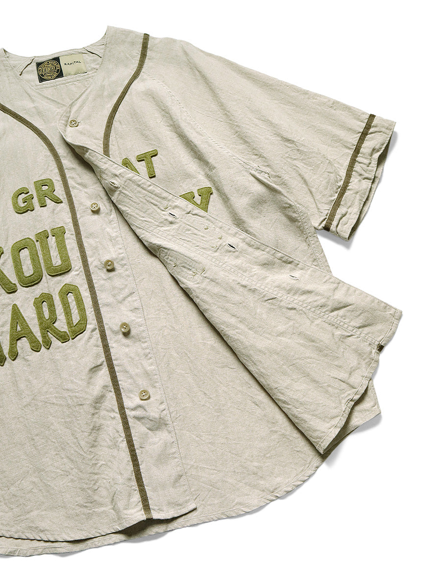 Kapital French Linen GREAT KOUNTRY Baseball Shirt | eBay