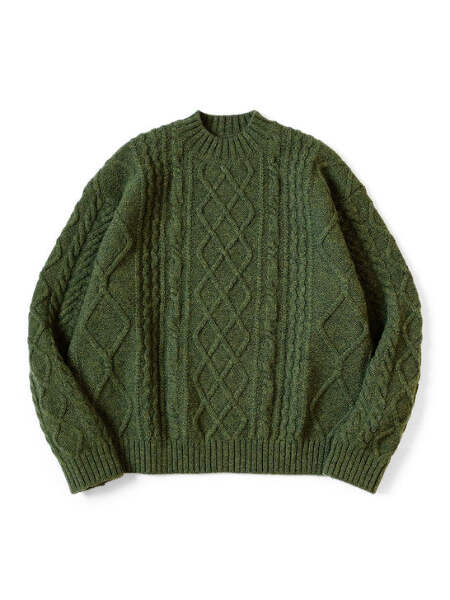 Kapital 5G Wool Cable Knit Elbow CATPITAL Crew Sweater | eBay