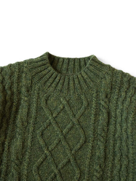 Kapital 5G Wool Cable Knit Elbow CATPITAL Crew Sweater | eBay