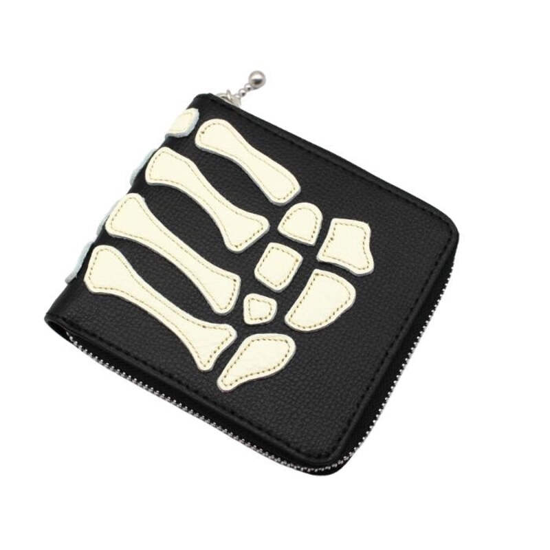 kapital レザー THUMBS UP BONE ネックBAG シルバー Kapital Crack Leather THUMBS-UP BONE HAND ZIP Neck Pouch - Silver