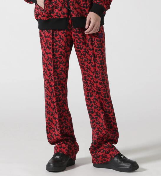 Needles Poly Jacquard 24AW Red Polyester Track Pants | eBay