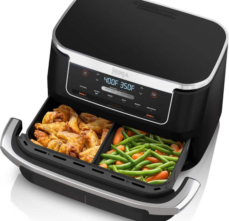 Ninja DZ071 Foodi 6-in-1 FlexBasket Air Fryer with 7-QT MegaZone