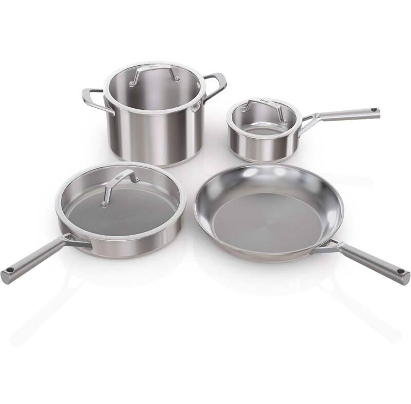 Ninja EverClad Stainless Steel Cookware 7 Piece Pots & Pans Set