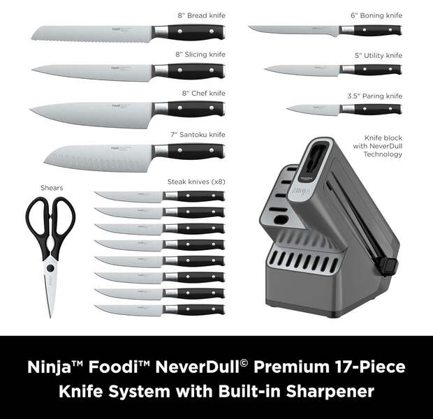 Ninja K32017 Foodi NeverDull Premium Knife System, 17 Piece Knife