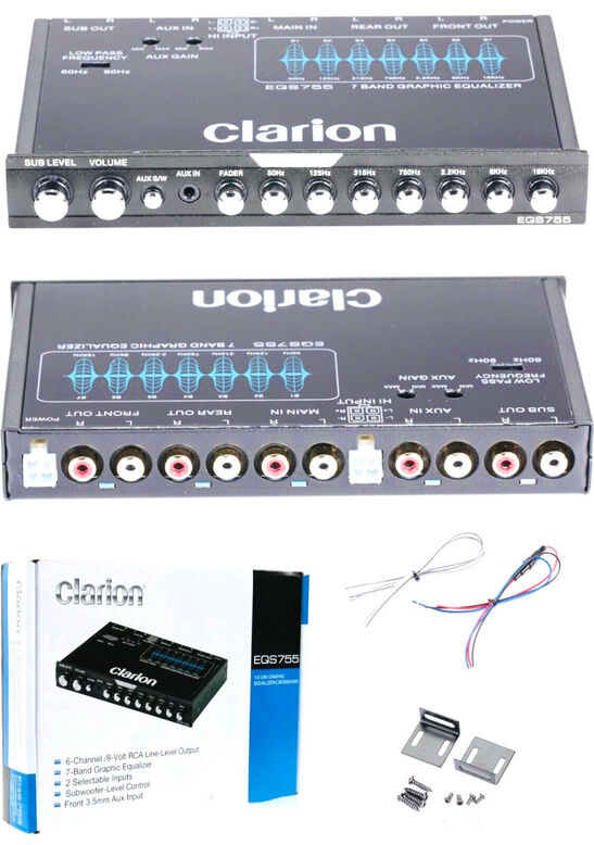 NEW CLARION EQS755 7-BAND Car Audio Graphic Equalizer 3.5mm RCA