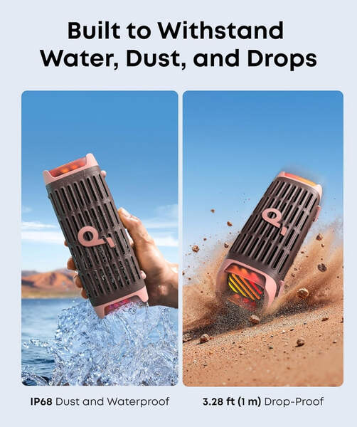 Soundcore Boom 3i by Anker, Rugged Outdoor Speakers, IP68