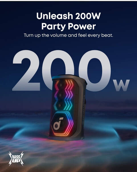 Soundcore Rave 3S AI Party Speaker with 2 Wireless Microphones