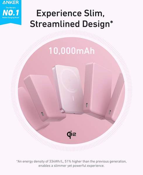 Anker MagGo Power Bank, Ultra Slim 10000mAh Magnetic Battery Pack
