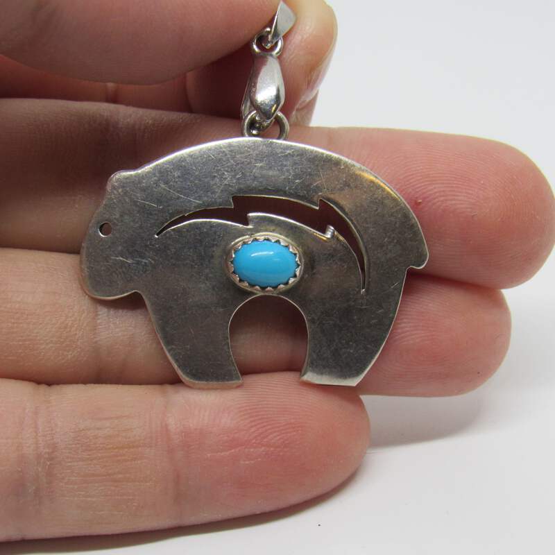 ナバホ ビンテージ ANTIQUE BEAR ターコイズ 925 シルバー Vintage Navajo L. L. Lee Sterling Silver 925 Turquoise Bear
