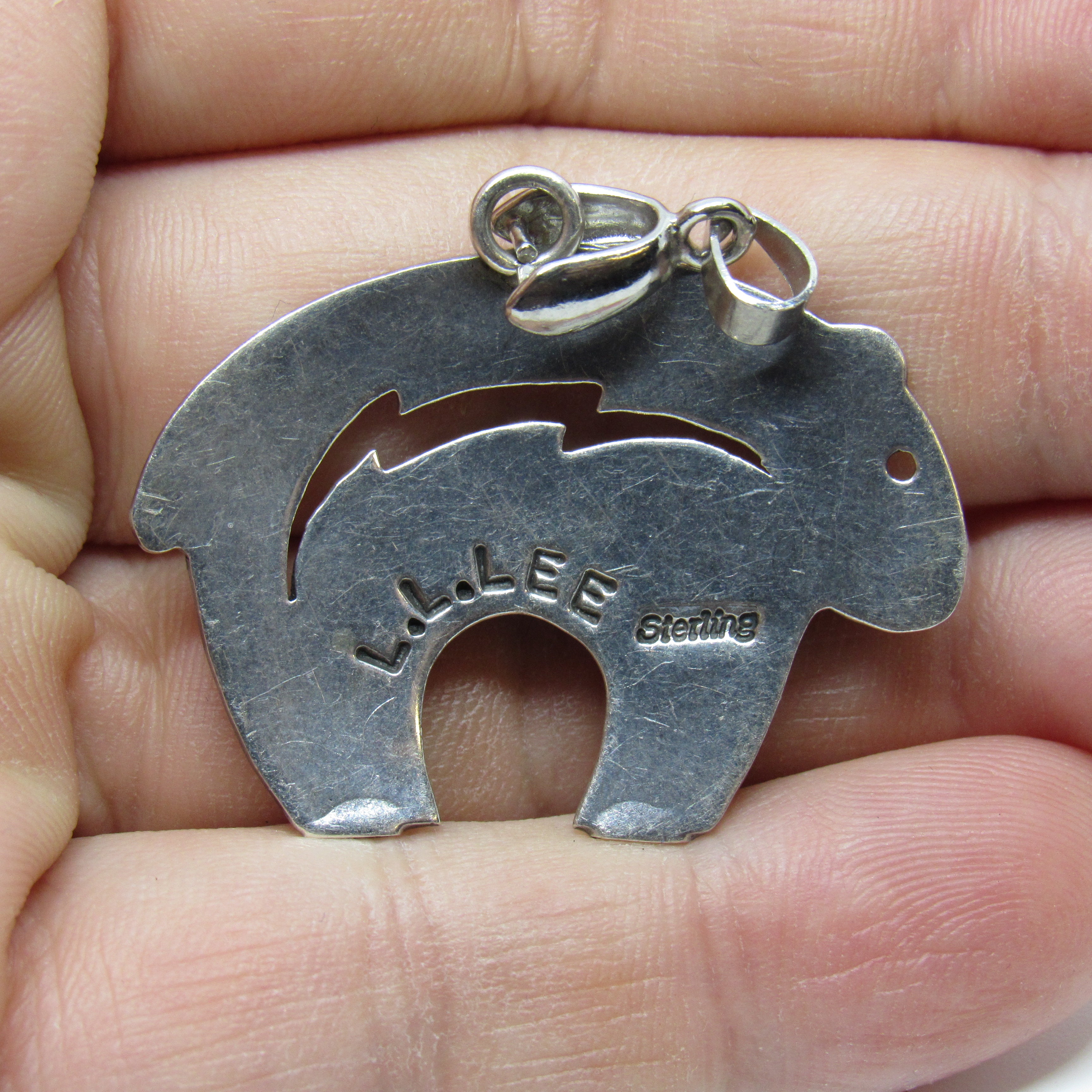 ナバホ ビンテージ ANTIQUE BEAR ターコイズ 925 シルバー Vintage Navajo L. L. Lee Sterling Silver 925 Turquoise Bear