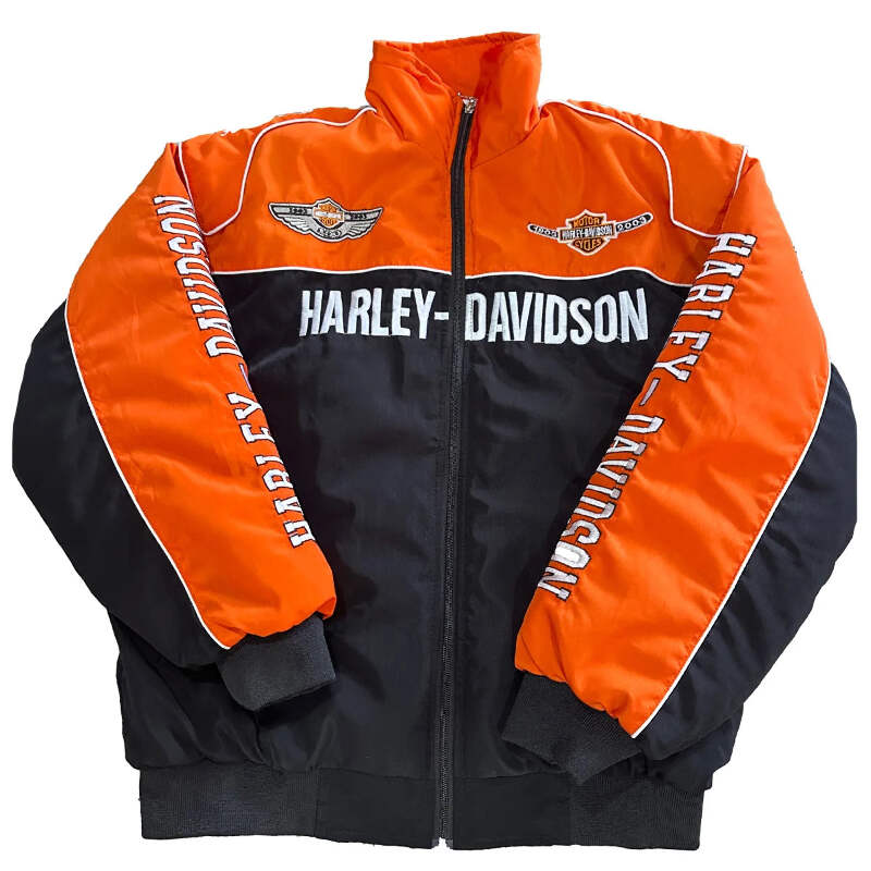 Harley Davidson Man Racing Jacket Autumn Winter Embroidery Thick Coat Outdoor Keep Warm Lady Motorcycle Cycling Uniform Jacket