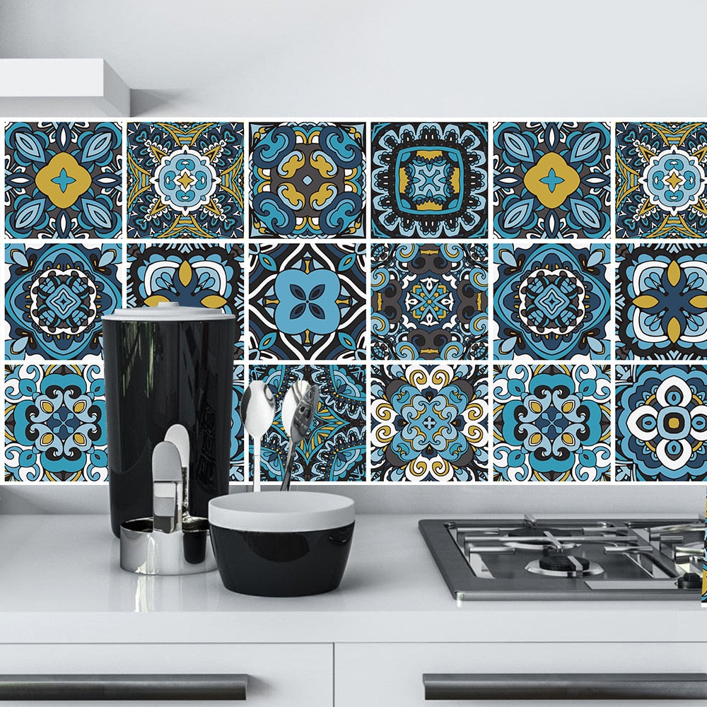 36pcs Self-adhesive Bath Kitchen Wall Stair Floor Border Tile Diagonal Sticker