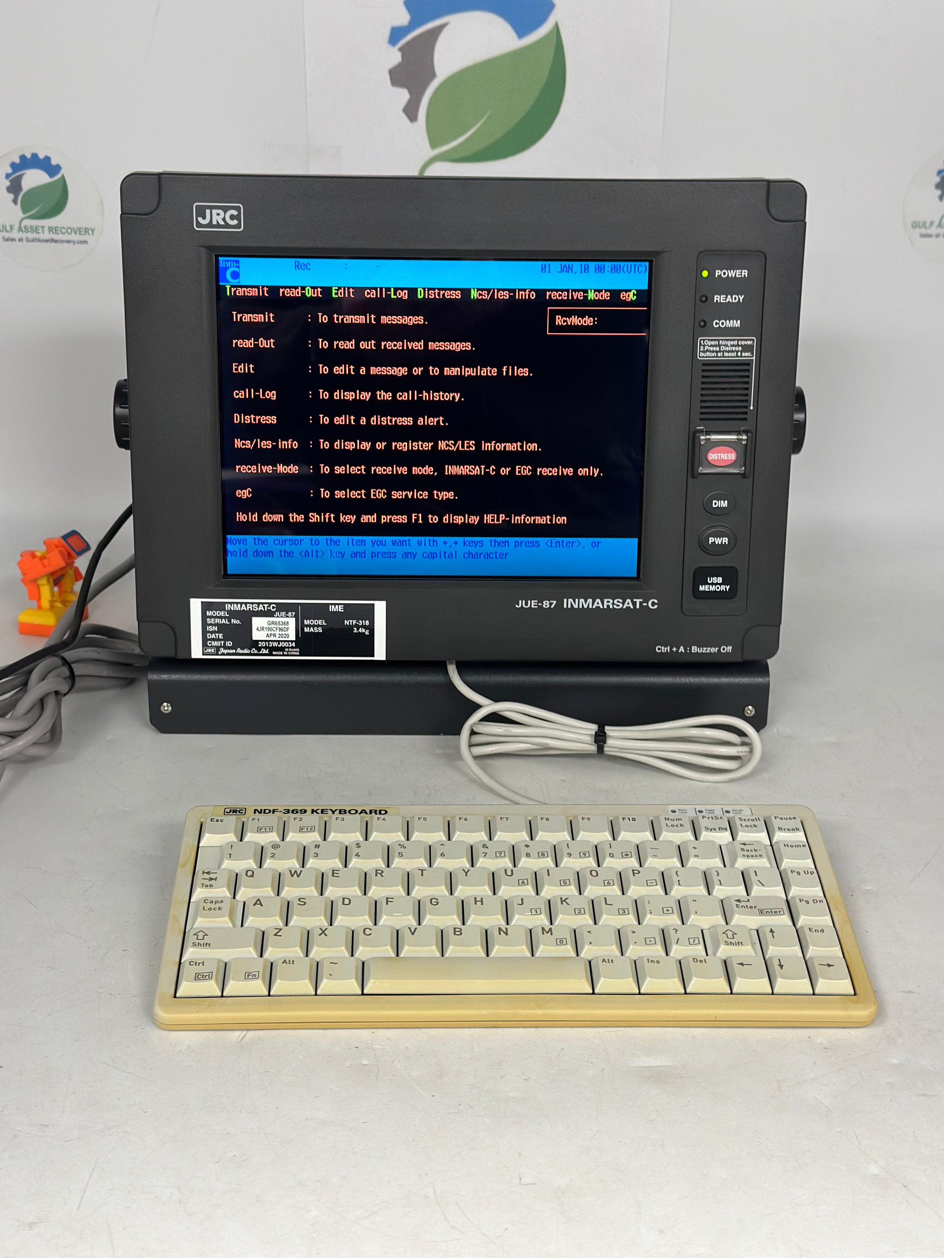 JRC NTF-318 JUE-87 IME Inmarsat-C System w/ JB1, Keyboard