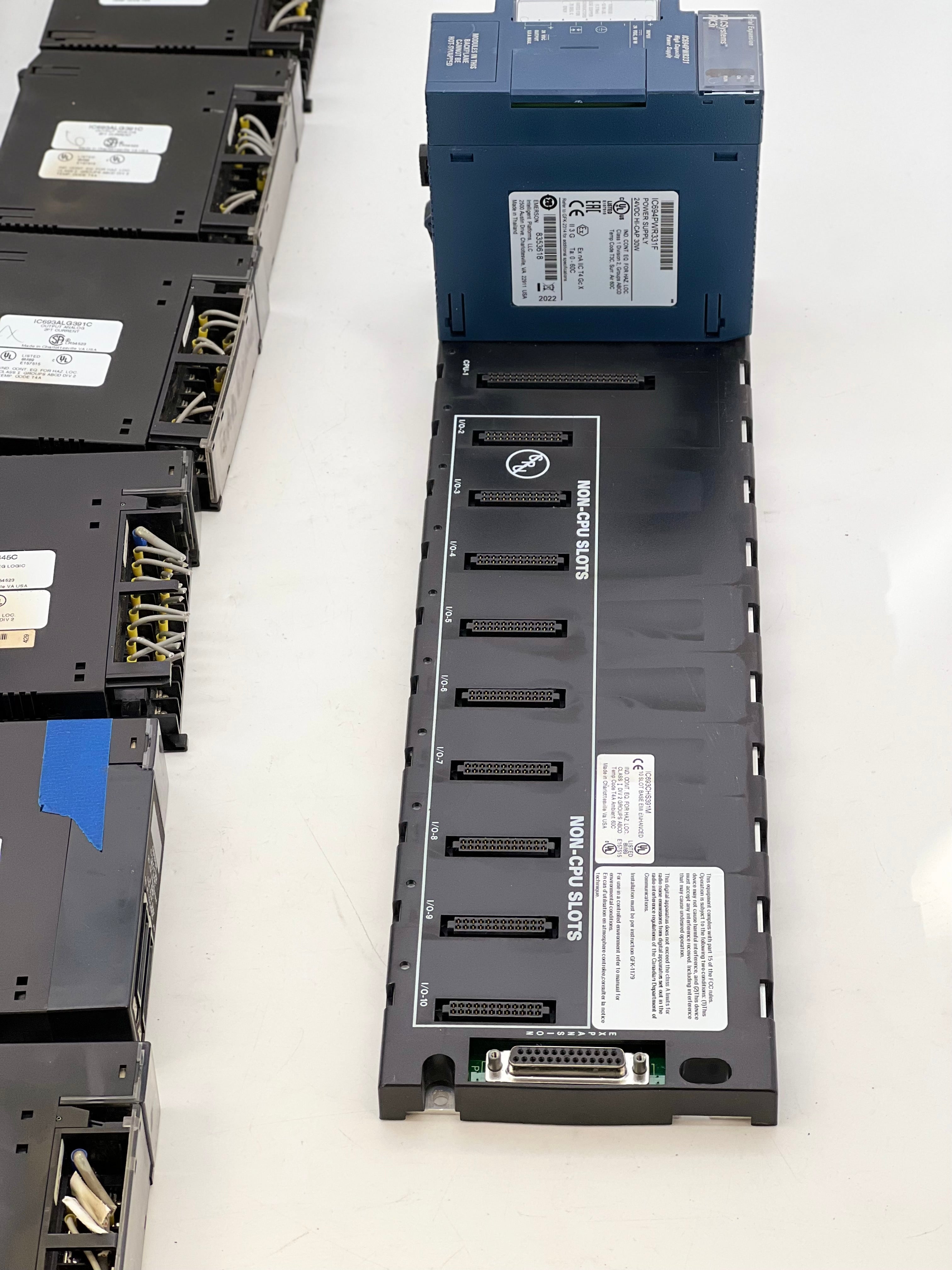 GE Fanuc Emerson PACSystem RX3i PLC Power Supply w/ (10) Slot Base