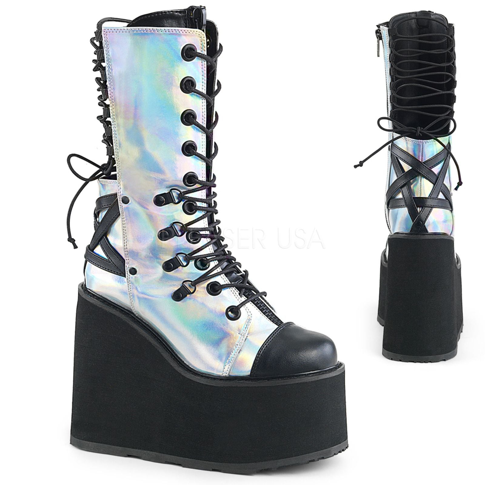 demonia holographic boots
