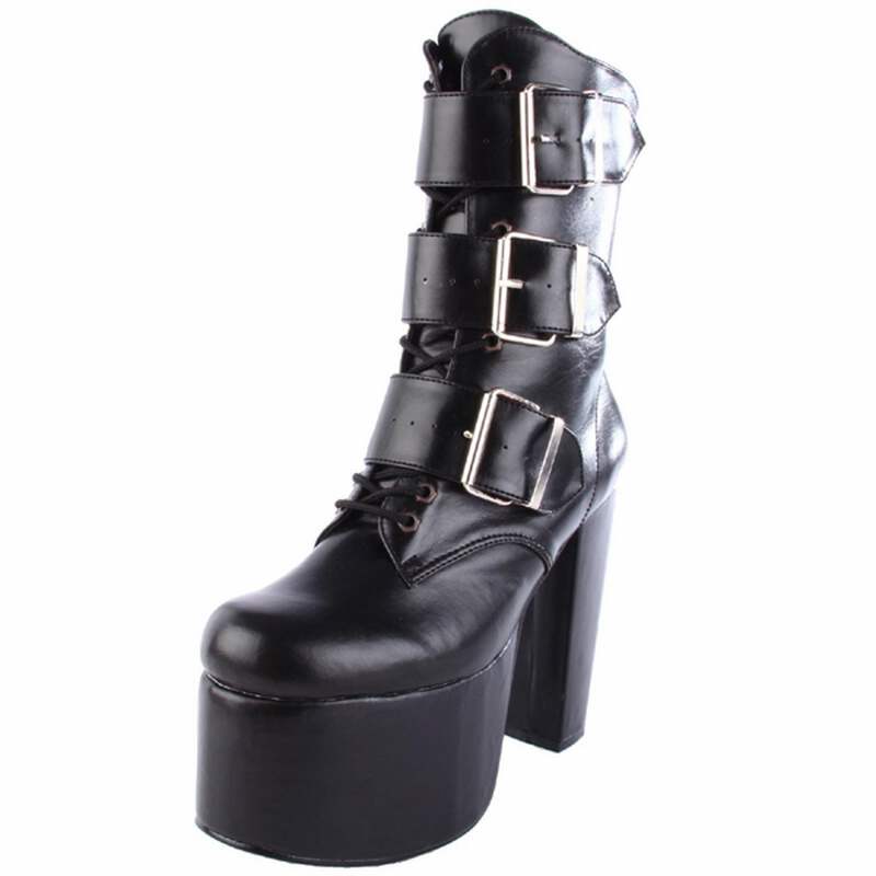 Details about Black Vegan Leather Lace Ankle Strap Sandal Platform Gothic Punk Goth High Heels Details about Black Vegan Leather Lace Ankle Strap Sandal Platform Gothic Punk Goth High Heels