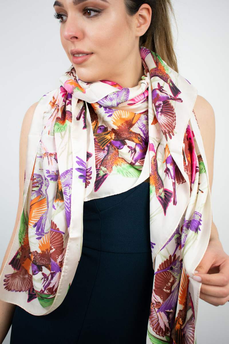 Foulard Quadrato Con Colibri Ebay