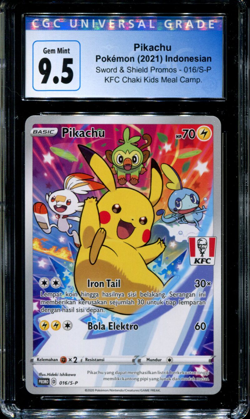 Pikachu - 016/S-P - CGC 9.5 - Sword & Shield Promos - Indonesian