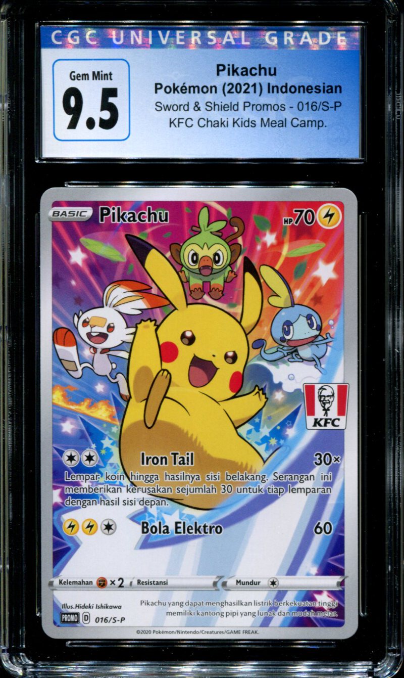 Pikachu - 016/S-P - CGC 9.5 - Sword & Shield Promos - Indonesian