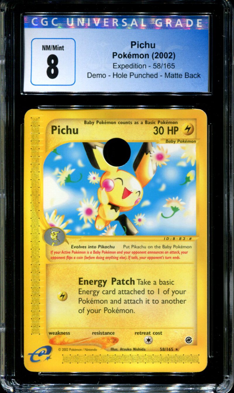 Pichu - 58/165 - CGC 8 - Expedition - Demo - Hole Punched Matte