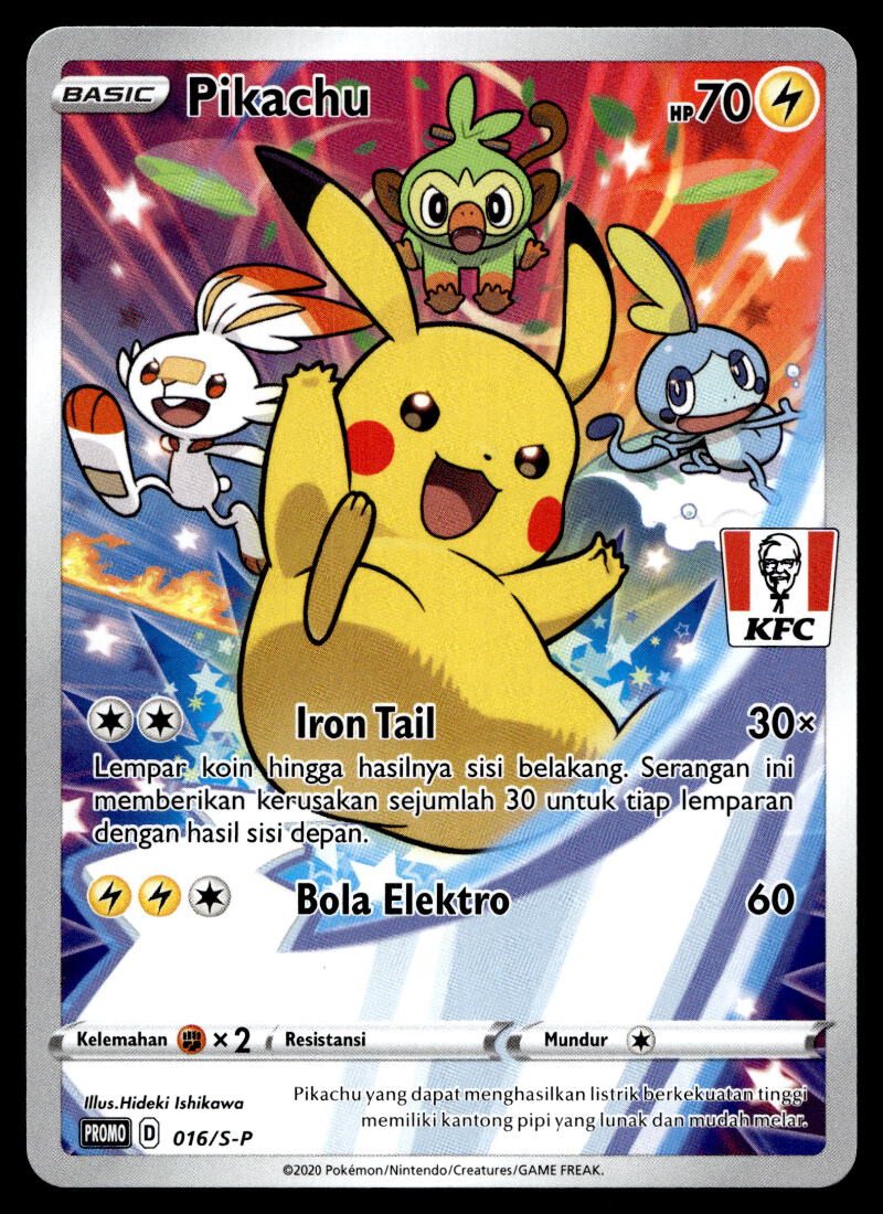 Pikachu - 016/S-P - NM - Indonesian - KFC - Promo - Pokemon