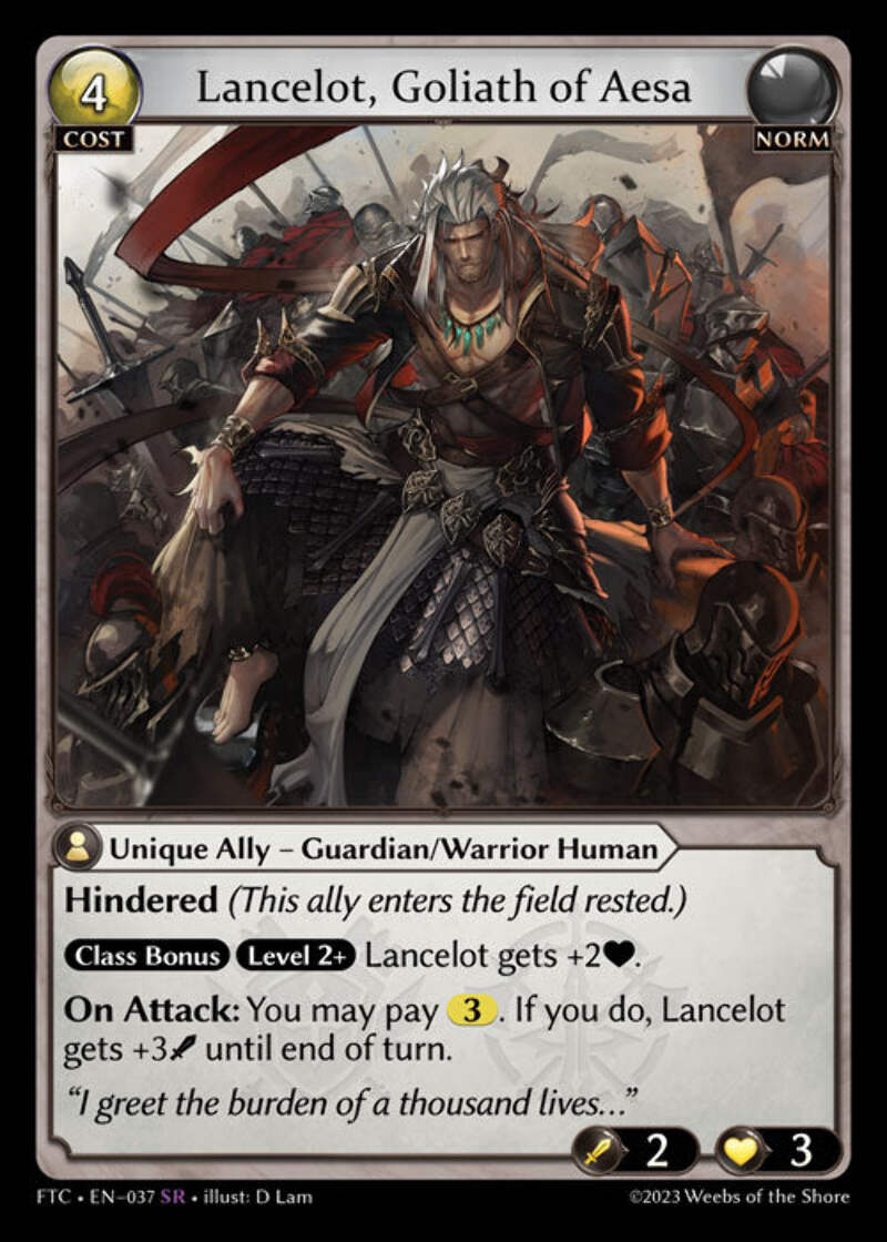 Lancelot, Goliath of Aesa グランドアーカイブ Lancelot, Goliath of Aesa - FTC EN-037 - x1 - SR - NM - Non
