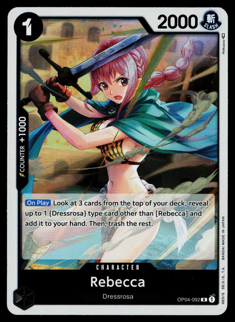 PSA 9 Rebecca TR OP04-092 Treasure Rare Leader Chinese One