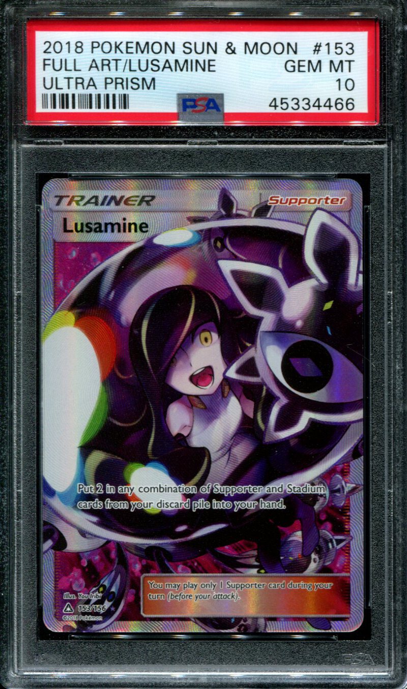 153 156 Full Art Rare Pokemon Trainer Card Sm05 Ultra Prism Lusamine Pokemon Trading Card Game Fzgil Pokemon Individual Cards