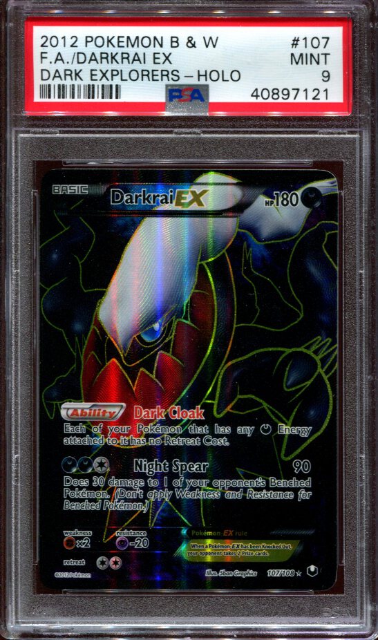 Darkrai Ex Full Art Dark Explorers 107 108 Psa 9 Ebay