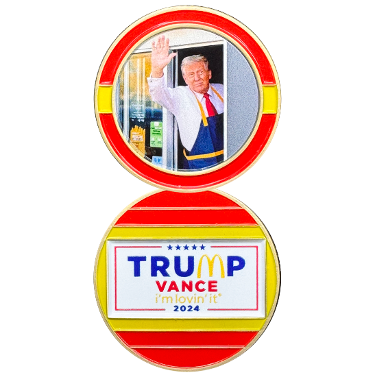 EL14-7 President Donald Trump Challenge Coin for McDonalds Worker