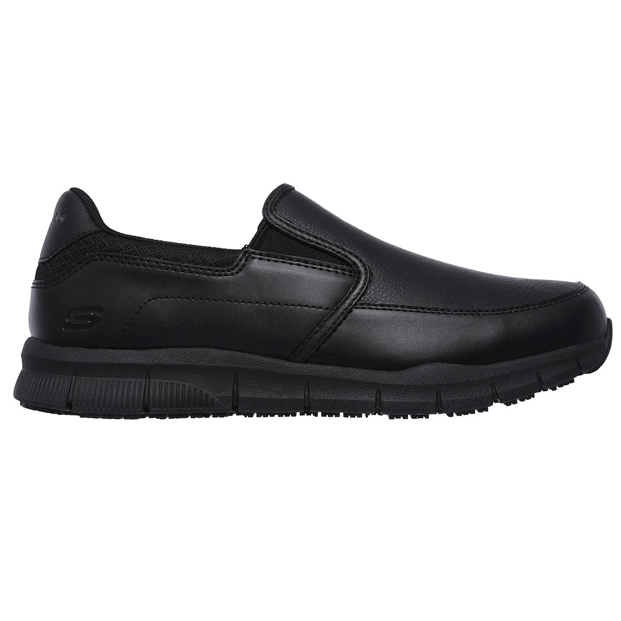 Skechers Men's 77157 Nampa Groton Memory Foam Slip Resistant Black Work  Shoes