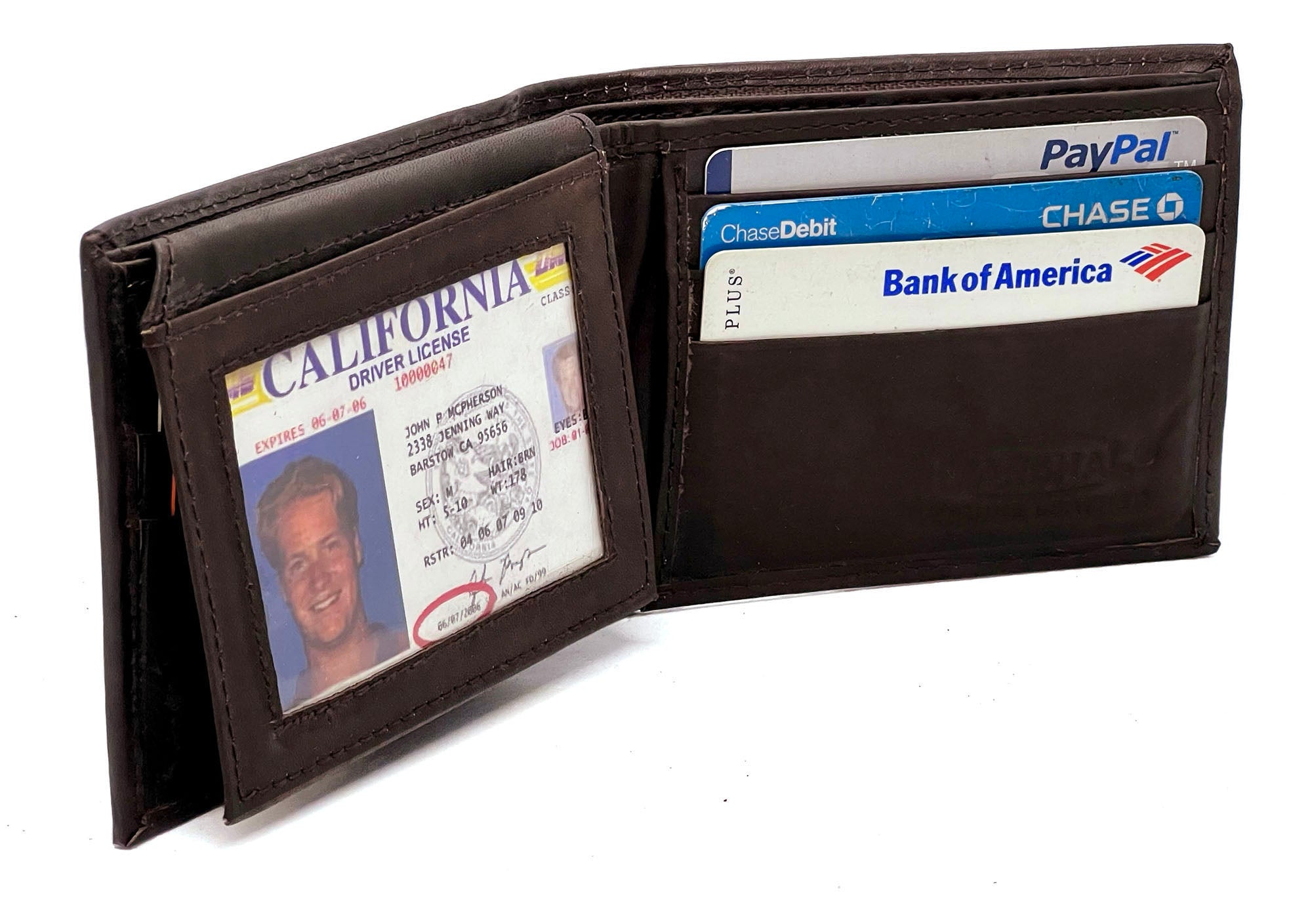 thumbnail image 2 of Marshal Mens Genuine Leather RFID Blocking Slim Bifold Wallet - Flap Up ID, Credit Card Holder 2 of 6