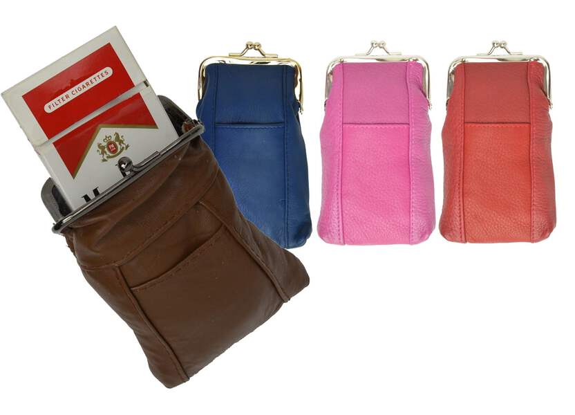 soft leather cigarette case Genuine Leather Cigarette Soft Case Small Lighter Tobacco Holder for Men  Women